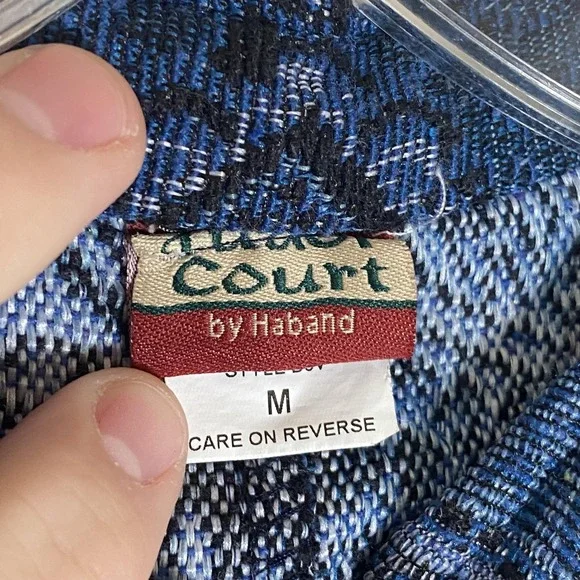 Blue Court By Haband Jacket Womens Medium Blue Tapestry Button Front Pockets - Picture 11 of 16